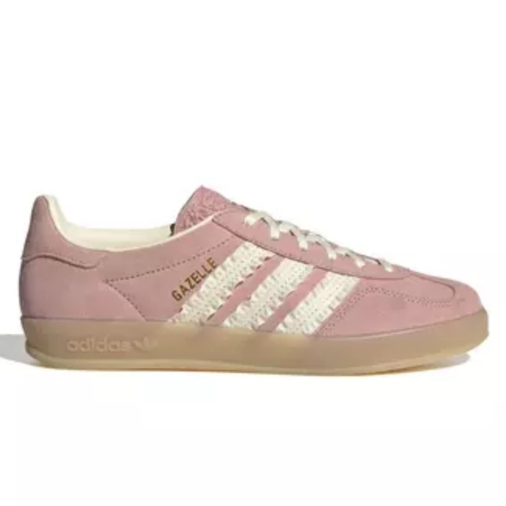 Adidas Originals Gazelle Indoor Sneakers in Wonder Mauve/Cream White/Gum Size 7